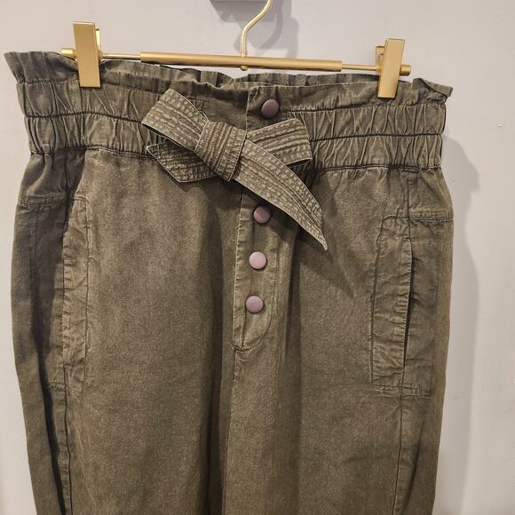 Sea New York Layla green cotton canvas high-waisted pants size 8 - Picture 5 of 9